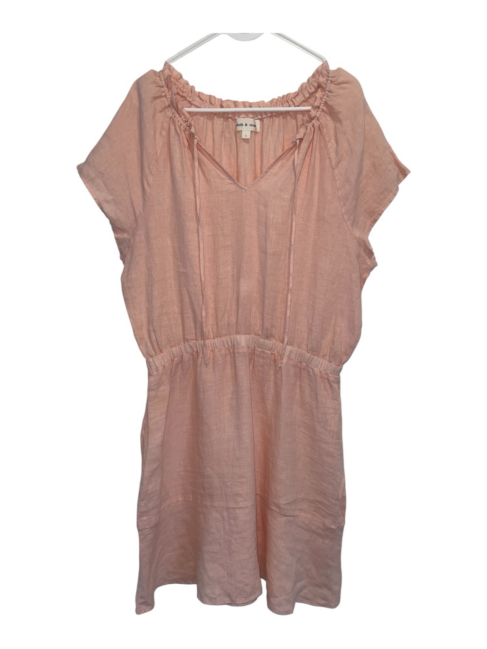 Anthropologie Cloth & Stone 100% Linen Light Pink Dress